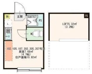 ハーモニーテラス東綾瀬【2階】の間取り