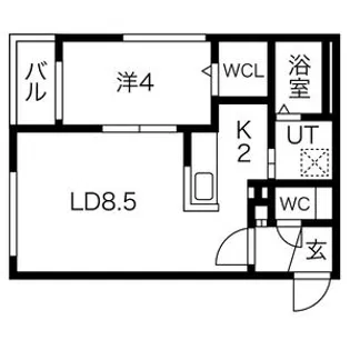 ラフィーネ中島公園PREMIUM【4階】の間取り