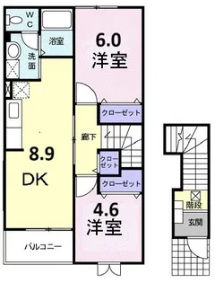 JーシャモニーB【2階】の間取り