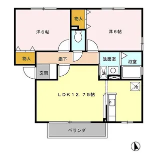 セジュール喜多E【1階】の間取り