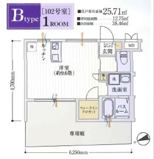 ワコーレヴィアーノ明石上ノ丸【1階】の間取り