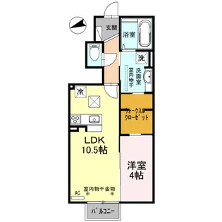 リバーサイドかどや2【1階】の間取り