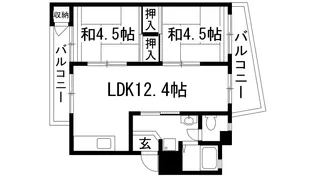 逆瀬川20号棟【4階】の間取り
