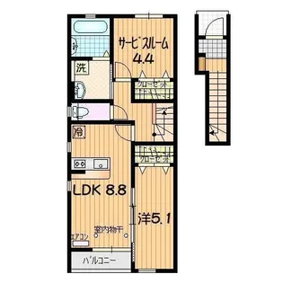 Sky City Yahaba II【2階】の間取り