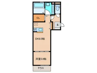 ラ・グリシーヌ【3階】の間取り