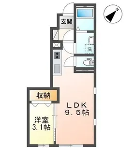 福島県郡山市安積町笹川字念仏坦【アパート】の間取り