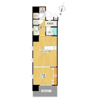 ウィングシャトー泉崎エテルノ【8階】の間取り