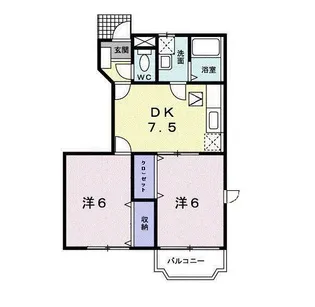 ソルフィ- E【1階】の間取り