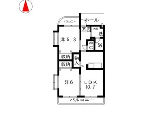 葉月【5階】の間取り