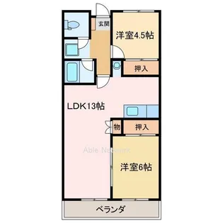 コーナン徳常ビル【6階】の間取り