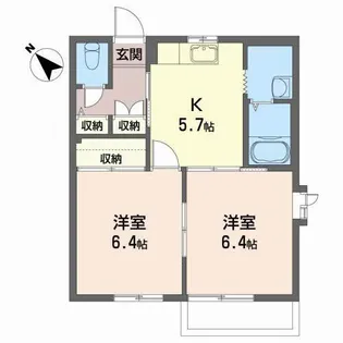 エスポワールII【1階】の間取り