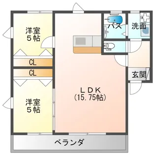 オレンジキューブ【1階】の間取り