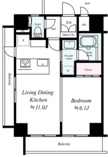 神奈川県横浜市西区花咲町5【マンション】の間取り