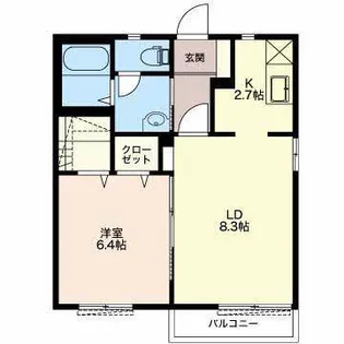 メゾーネ・アサヒ【2階】の間取り