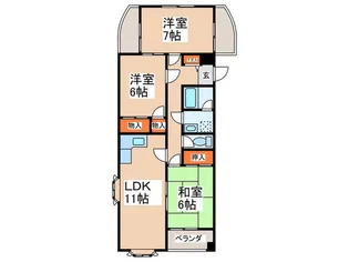 リブレ府中【4階】の間取り