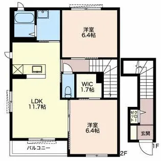 ガーデンロード B【2階】の間取り