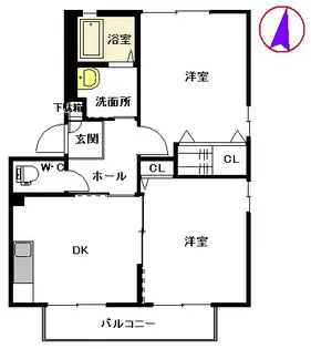 オーシャンハイツ【2階】の間取り