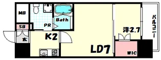 アドバンス三宮ラシュレ【7階】の間取り