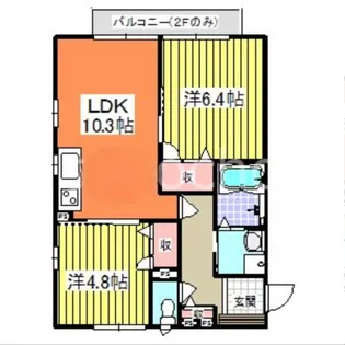 千葉県銚子市清川町1【アパート】の間取り