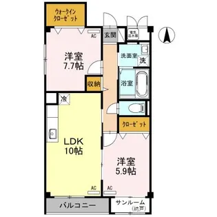 フェリーチェ光陽【1階】の間取り
