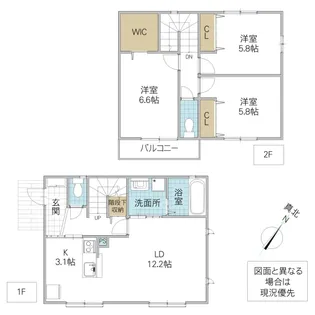 茨城県つくば市島名陣場【一戸建】の間取り