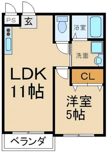 シャルマン香里【1階】の間取り