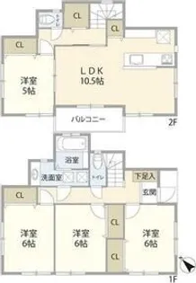 神奈川県横浜市戸塚区戸塚町【一戸建】の間取り