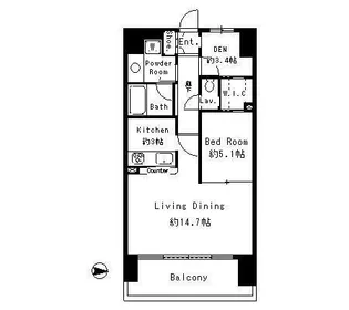 パークキューブ東品川【12階】の間取り