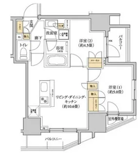 東京都世田谷区上馬2【マンション】の間取り