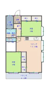 K2ビル【6階】の間取り