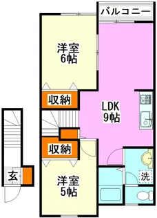 シャルマン横田B【2階】の間取り