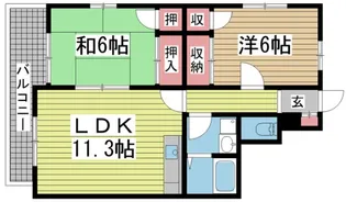 パレシェール霞ヶ丘【2階】の間取り