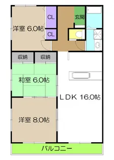 コーポ中秦【3階】の間取り