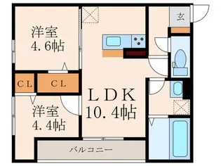 ザ・レジデンスBonjono West【3階】の間取り