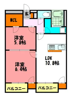 ミランダ錦城【1階】の間取り