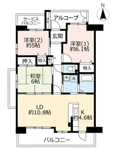 URアーバンラフレ鳴子【4階】の間取り