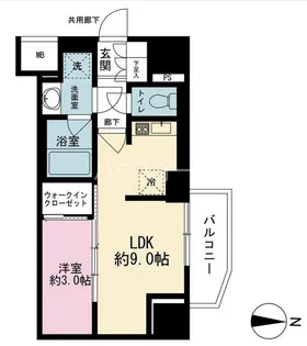 リビオレゾン上野入谷ザ・テラス【9階】の間取り