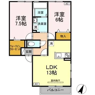 サンライト【2階】の間取り