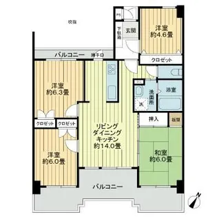 シティライフ県立大通り【3階】の間取り