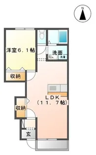 HERO北白土【1階】の間取り