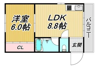第11キャスル塚口【1階】の間取り
