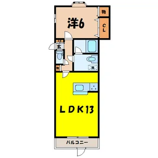 プラムハイツB(高崎市筑縄町)【2階】の間取り