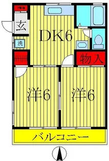 コーポ名都借【2階】の間取り