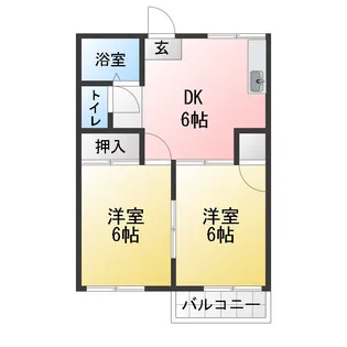 グランドハイツ富貴【1階】の間取り