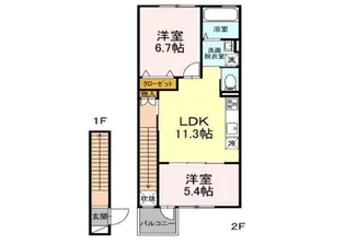 グランヒル八山田【2階】の間取り