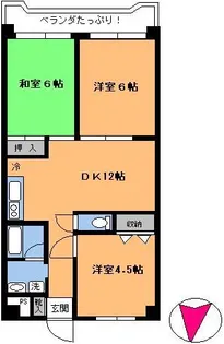 ライオンズマンション森田多摩川【3階】の間取り