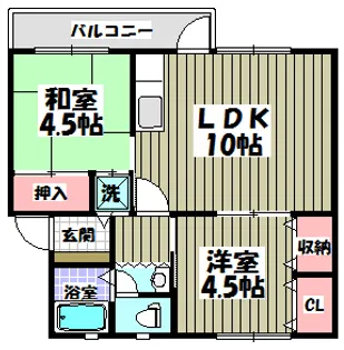 柴崎台コーポ【2階】の間取り