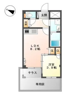 ヴィア・パーチェ・吉見園【1階】の間取り
