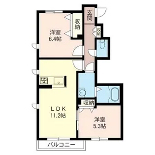 ハイツ宮G【1階】の間取り