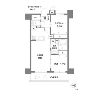 ラグゼナ戸田公園II【8階】の間取り